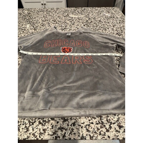 Chicago Bears Team Apparel NFL Soft Fleece Grey Orange Sweatshirt Sleepwear Med - Picture 4 of 5